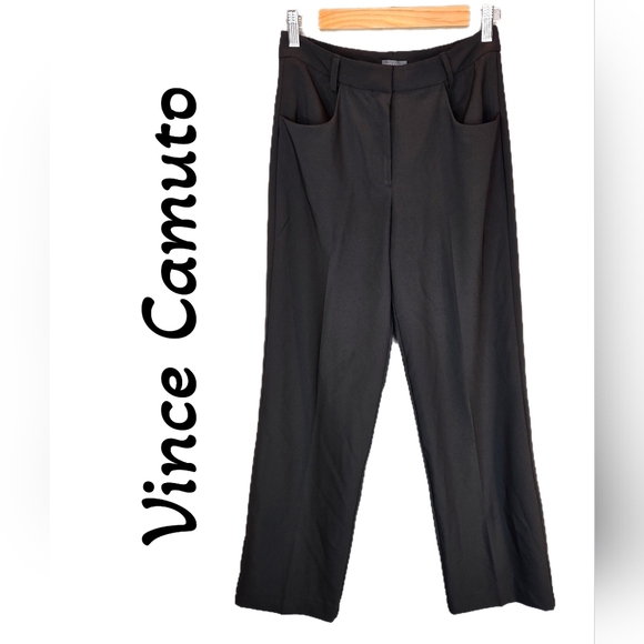 Vince Camuto Womens Work Pants Sz 0 Black Front Pockets Casual Everyday Stretch - Picture 1 of 12